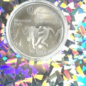 珍しい裏面 サッカー 1976 モントリオールオリンピック記念10ドル 銀貨の画像6