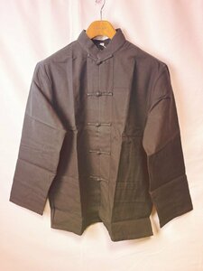 チャイナ服 カンフー シャツ メンズ 男性用 チャイナシャツ 中華風 立ち襟 綿100% 黒 L 170 10588