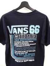 90's ヴィンテージ/VANS:ヴァンズ/旧タグ 両面 ロゴプリント Tシャツ/ネイビー/Lsize/オールド バンズ スケーター_画像9