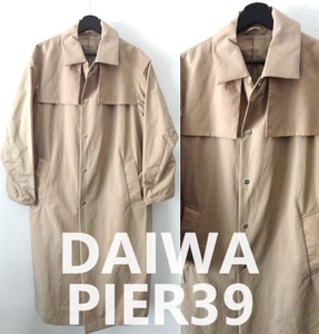 DAIWA PIER39:ダイワピア39/コットン×リネン ステンカラー シングル トレンチコート/スプリングコート/ベージュ/Msize/麻 ジャケット