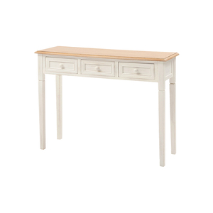 コンソールテーブル 幅100cm 奥行33cm 木製テーブル 天然木 アンティーク調 シンプル 可愛い 引き出し付き 白 ホワイト MAZUK-0165WH