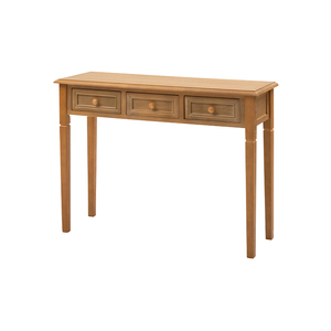 コンソールテーブル 幅100cm 奥行33cm 木製テーブル 天然木 アンティーク調 シンプル 可愛い 引き出し付き 茶 ブラウン MAZUK-0165BR