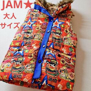 【セール！】JAM★ アウター ハデハデ アメリカンダウンベスト フード着脱可能 大人用