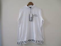 ☆LUXE AKM PLUS/リュクスエイケイエムプラス☆未使用 袖ロゴモックネック長袖Tシャツ サイズ：XL ゴルフ ジム トレーニング スポーツ_画像1