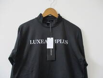 ☆LUXE AKM PLUS/リュクスエイケイエムプラス☆未使用 フロントロゴモックネック長袖Tシャツ サイズ：L ブラック ゴルフ トレーニング ジム_画像2