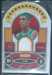 【Rajon Rondo】2009-10 Crown Royale All-Stars#/599 NBA Retirement The Enclosed game-worn Swatch is guaranteed by Panini America 