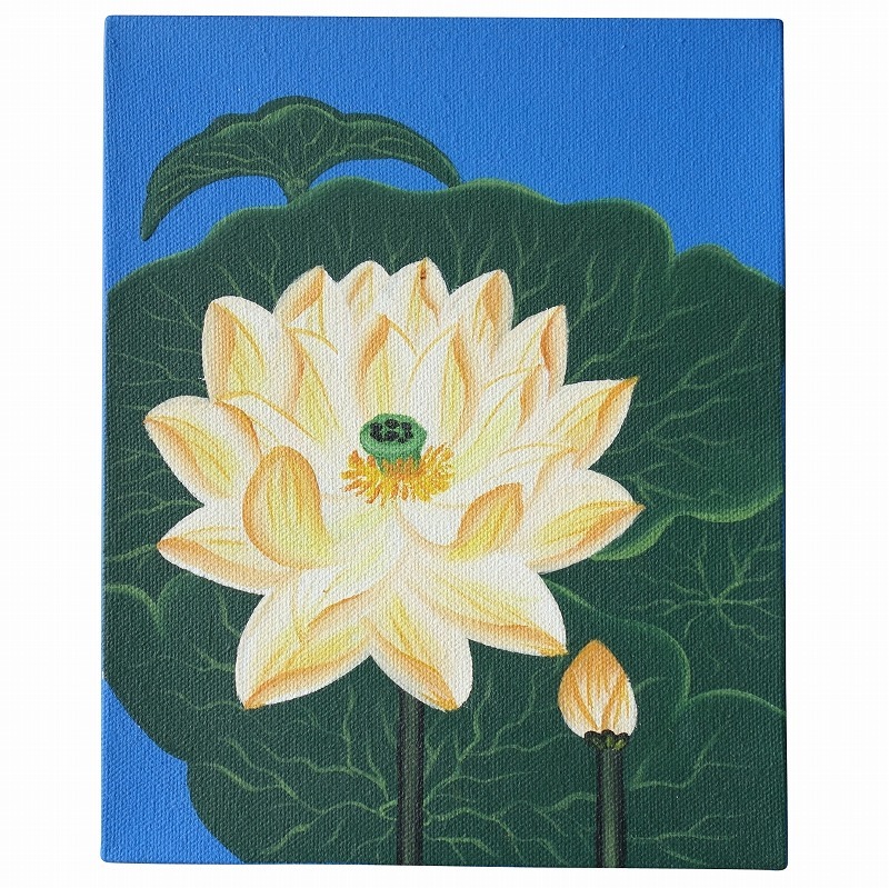 Lotus-Gemälde 20 x 25 Gelb [Postversand OK] [Lotusblumen-Gemälde Lotus-Gemälde Gemälde Gelb] YSA-240212, Kunstwerk, Malerei, Acryl, Gouache