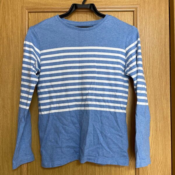 UNIQLO 150 水色ボーダー 長袖トップス