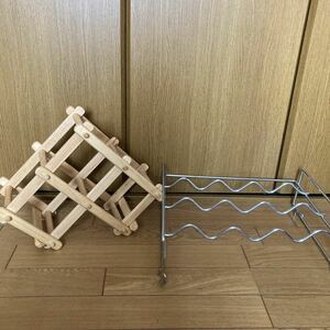  wine rack 2 kind * wood material & stainless steel * exhibition only use after passing of years storage goods * limited time exhibition 