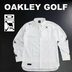 ■【XL】定価14,300円 OAKLEY オークリー GOLF SKULL WOVEN 長袖シャツ白■の画像2