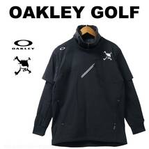 ■【M】定価16,500円 OAKLEY オークリー GOLF SKULL 防風 撥水 2way プルオーバージャケット黒■_画像1