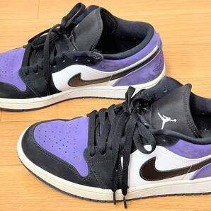 【SK】NIKE AIR JORDAN 1 LOW Court Purple ナイキ エアジョーダン 1ロー コートパープル 553558-125 スニーカー 27cmの画像4