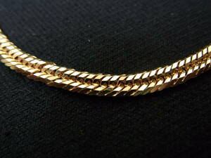 K18 flat necklace 6 surface W cut USED 11.4g approximately 45cm