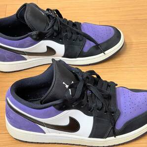 【SK】NIKE AIR JORDAN 1 LOW Court Purple ナイキ エアジョーダン 1ロー コートパープル 553558-125 スニーカー 27cmの画像5