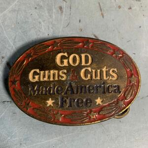 GOD Guns&Guts MadeAmerica Free ベルト バックル Made in the U.S.A アメリカ 1978 アメリカン雑貨 (9506)