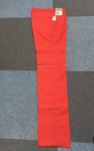 未使用 タグ付 SLACKS スラックスパンツ ウエスト73㎝ 昭和レトロ パンツ ズボン ビンテージ 赤 レッド (9566)