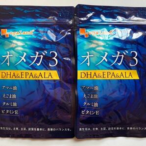 オメガ3-DHA&EPA&α-リノレン酸サプリ(約2ヶ月分) サプリメント 送料無料 dha epa カプセル 魚 亜麻仁油 アマニ油 脂 オーガランド