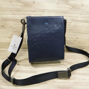 YY669 ランバンオンブルー 定価16500円 新品 レザーショルダーバッグ 撥水牛革 LANVIN en Bleu コン 男女兼用 524101 ミニショルダーバッグ