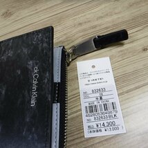 QQ2 CK カルバンクライン 定価14300円 新品 黒 大理石柄 キーケース ミニ財布 小銭入れ パスケース カードケース 牛革 832633 ブラック_画像7