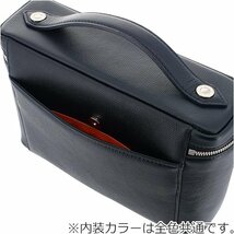 YY753 カステルバジャック 定価29700円 新品 黒 レザー バニティバッグ 牛革 セカンドバッグ 日本製 032213 カルネ ブラック_画像7