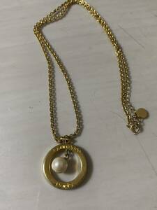 courreges Courreges pearl design necklace pendant accessory lady's 