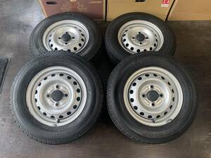 【SALE】中古 ダイハツ純正スチールセット ダンロップ 145R12 6PR 145/80-12 ハイゼット アトレー ピクシスバン タイヤ交換 エナセーブ