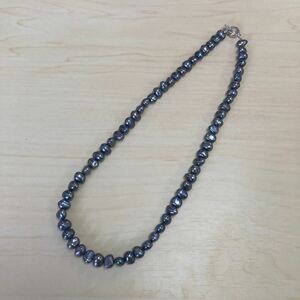 book@ pearl necklace 43cm 26g gray series SILVER pearl necklace 