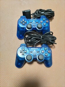 美品 純正 SONY PlayStation2 コントローラー DUALSHOCK2 デュアルショック2 ブルー BLUE SCPH-10010 プレイステーション2 プレステ2 PS2 