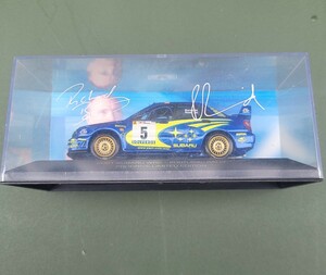 ミニカー 2001 SUBARU WRC PORTUGAL RALLY #5 ブルー×イエロー PRODRIVE LIMITED EDITION 3163/6000 UK 