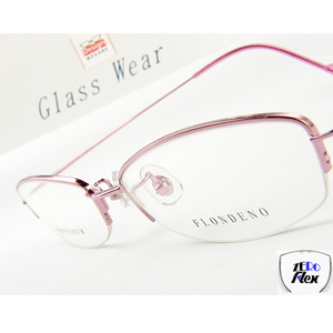 即決★眼鏡一式☆度入レンズ込★designメガネ★【驚きの4g眼鏡】FLONDENO ゼロフレックス Pink 度付き/度なし/伊達メガネ/【メガネ通販】