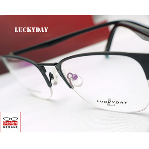 即決 眼鏡一式☆度入レンズ込★designメガネ★LUCKY DAY Eyewear ブラック色 度付き/度なし/伊達メガネ 【メガネ通販】