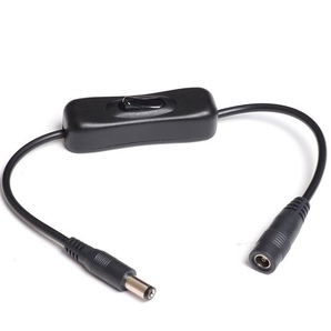 DC ケーブル スイッチ オス‐メス(ON/OFFスイッチ DCスイッチ オンオフスイッチ LEDスイッチ 延長ケーブル)。