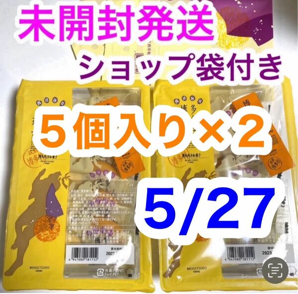 未開封発送 博多通りもん 通りもん ５個×２ 10個 ショップ袋付 とおりもん