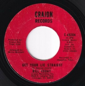 Bill Coday - Get Your Lie Straight / You're Gonna Want Me (A) SF-N054