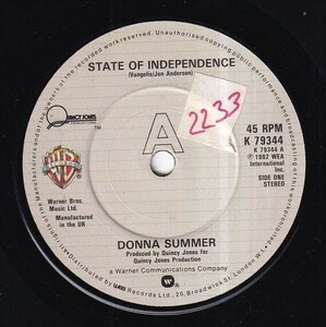 Donna Summer - State Of Independence / Love Is Just A Breath Away (A) SF-M100