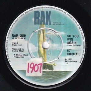 Hot Chocolate - So You Win Again / A Part Of Being With You (A) SF-M066