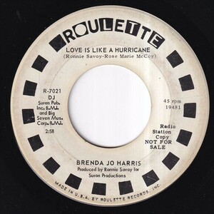 Brenda Jo Harris - Love Is Like A Hurricane / Standing On The Outside (B) N662