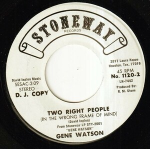 Gene Watson - If I'm A Fool For Leaving (I'd Be Twice The Fool To Stay) / Two Right People (In The Wrong Frame (A) FC-Q135