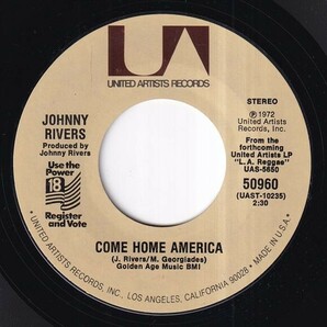 Johnny Rivers - Rockin' Pneumonia - Boogie Woogie Flu / Come Home America (A) RP-P033の画像1