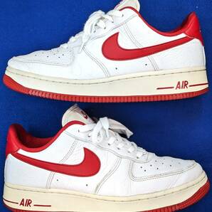 【美品・USED/本革天然皮革/正規店購入】NIKE AIR FORCE Ⅰ 07 SE モデル   サイズ＝25.5ｃｍ   カラー＝ホワイト×レッド系の画像7