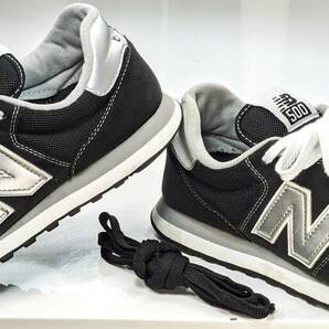 【美品・USED/替紐付き/正規店購入】NEW BALANCE 500 モデル メンズ・スポーツシューズ   サイズ＝25.5ｃｍ  カラー＝ブラック系の画像1