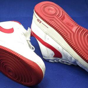 【美品・USED/本革天然皮革/正規店購入】NIKE AIR FORCE Ⅰ 07 SE モデル   サイズ＝25.5ｃｍ   カラー＝ホワイト×レッド系の画像10