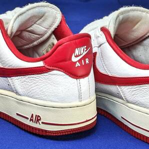 【美品・USED/本革天然皮革/正規店購入】NIKE AIR FORCE Ⅰ 07 SE モデル   サイズ＝25.5ｃｍ   カラー＝ホワイト×レッド系の画像9