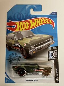 HW ‘68 CHEVY NOVA シェビー　ノバ　迷彩　シャークマウス　ホットウィール