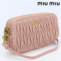 中古 ミュウミュウ 斜め掛け ショルダーバッグ レディース ブランド MIUMIU マテラッセ 2WAY レザー 5ZH011 ピンク バッグ_画像1