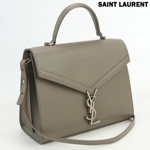 中古 サンローラン ハンドバッグ レディース ブランド SAINT LAURENT カサンドラ ミディアム レザー 623931 グレー バッグ