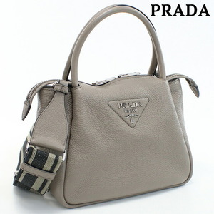 中古 プラダ ハンドバッグ レディース ブランド PRADA スモール レザー ハンドバッグ レザー 1BC145 2DKV F0572 グレー