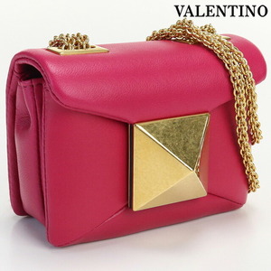  used Valentino diagonal .. shoulder bag lady's brand VALENTINO one start zu micro bag leather 