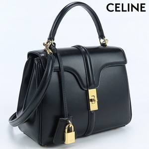 中古 セリーヌ ハンドバッグ レディース ブランド CELINE 16(セーズ) スモール バッグ カーフ 18800 3BEY 38NO ブラック バッグ