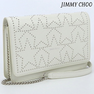 中古 ジミーチュウ チェーンウォレット レディース ブランド JIMMY CHOO チェーンウォレット レザー ホワイト 財布